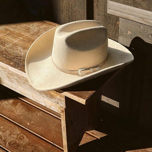 Women Buckskin Tan Cowgirl Shape Able Wide Brim Felt Cattleman Western Hats main image 5